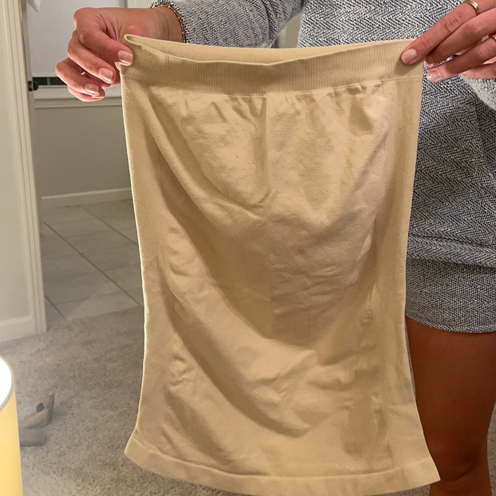 Tube top, nude, great for under something!